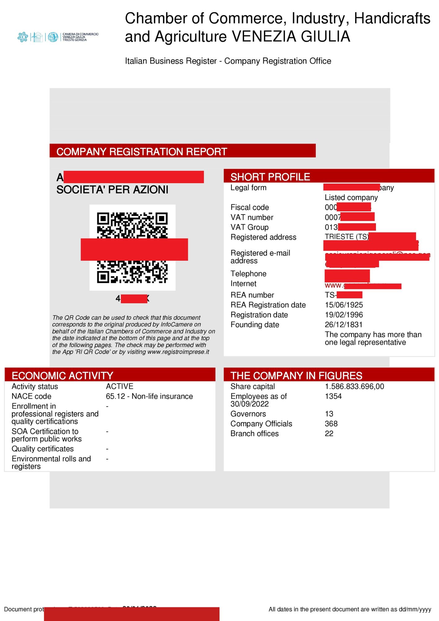 Visura Camerale in Inglese